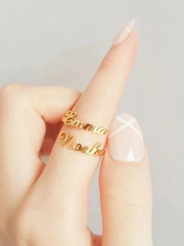 Customize Double Name Ring