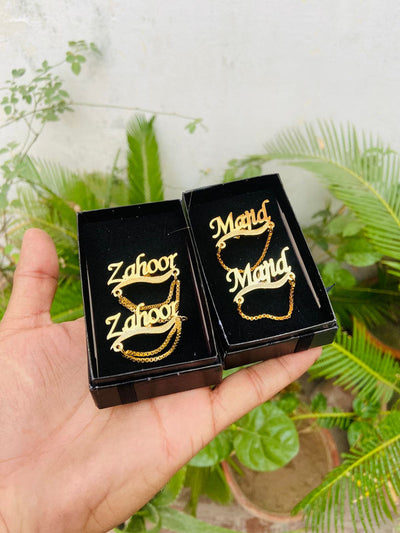 Customize Name Cufflinks with Chain